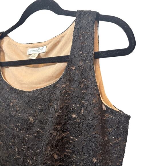 Coldwater Creek Black Embellished Lace Fitted Tank Top Womens Small Whimsigoth - Picture 4 of 8